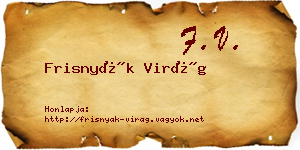 Frisnyák Virág névjegykártya